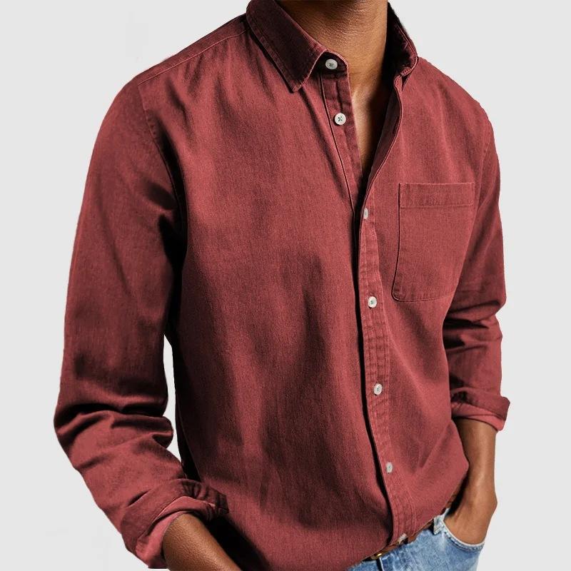 Tops | Harthill Tailored Long Sleeved Cord Shirt  –  Mens Clothing Mens